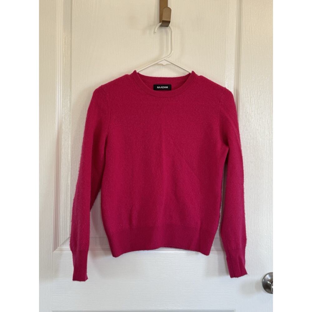 Naadam -The Original Cashmere Sweater In A Bright Pink 100% Cashmere, Women’s XS - Picture 2 of 5